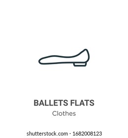 Ballets flats outline vector icon. Thin line black ballets flats icon, flat vector simple element illustration from editable clothes concept isolated stroke on white background