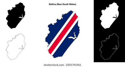 Ballina (New South Wales) outline map set