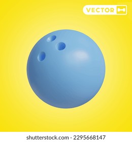 balling 3D vector icon set, on a yellow background