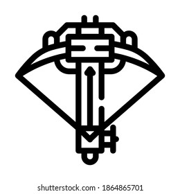 ballista Kreuzbogenlinie Symbol Vektorgrafik. Ballista-Kreuzbogen-Schild. isoliertes Kontursymbol