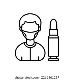 Ballistisches Expertensymbol in Vektorgrafik. Logotyp