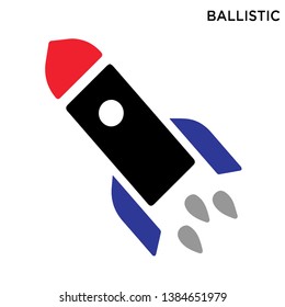 Ballistic icon white background simple element illustration