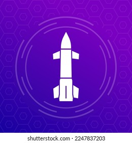 Icono de misil balístico para web, vector