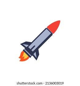 Misiles balísticos en blanco, ilustración vectorial