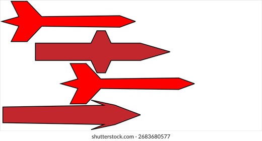 Conjunto de Vector de siluetas de misiles balísticos