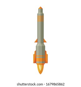 Ballistic missile vector icon.Cartoon vector icon isolated on white background ballistic missile.