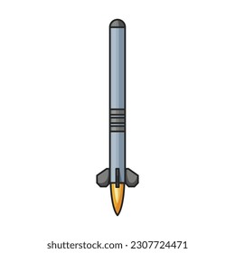 Icono de vector de misiles balísticos.Icono de vector de color aislado en misil balístico de fondo blanco.