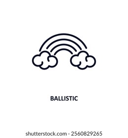 ballistic outline icon.  Thin line icon from education collection. Editable vector isolated on white background