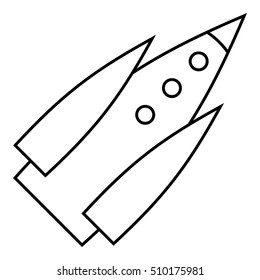Ballistic rocket icon. Outline illustration of ballistic rocket vector icon for web