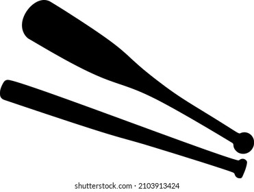 Ballless bats set. Vector image.