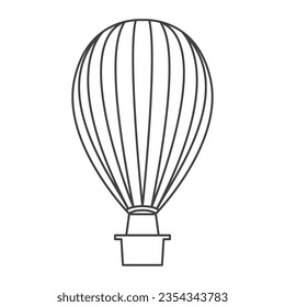 Icono de avión de balón. Transporte en globo aerostático con cabina y canasta, transporte aéreo antiguo, icono de vuelo en avión. globo de aire caliente e icono de ilustración de globo vectorial