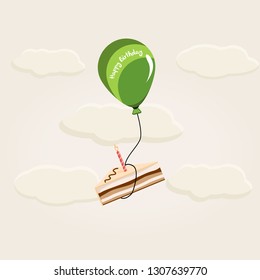 Ballon Birthday cake Vector card