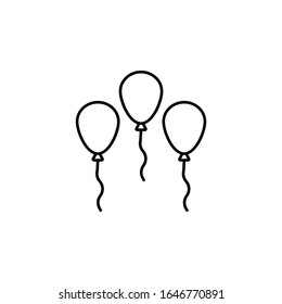 ballon, birthday, party, easter line icon on white background