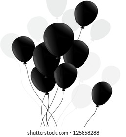 ballon black with shadow isolated