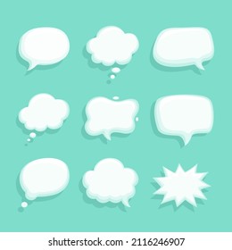 ballon chat clay 3d collection set illustration editable vector