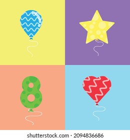 Ballon with different color and type
