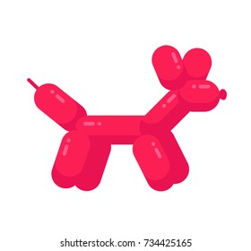 Ballon dog. Vector flat cartoon character illustration icon design. Isolated on white background.Pink ballon dog concept