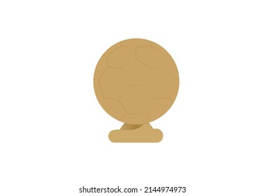 The Ballon Dor award, which is presented to the best football player of every year, in white background