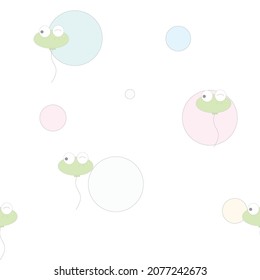 Ballon frogs seamless pattern.Vector illustration