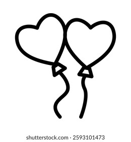 Ballon Heart icon illustration in line style. Perfect for website mobile app presentation. Suitable for any user interface and user experience
