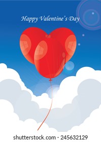 Ballon heart in sky
