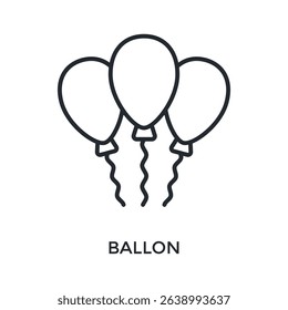 Ballon Icon Outline Style. Vector Illustration For Graphic Design
