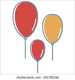 Ballon icon. Thin line vector ballon peefect for web and mobile applications, can be used as logo, pictogram, icon, infographic element. Vector Illustration.