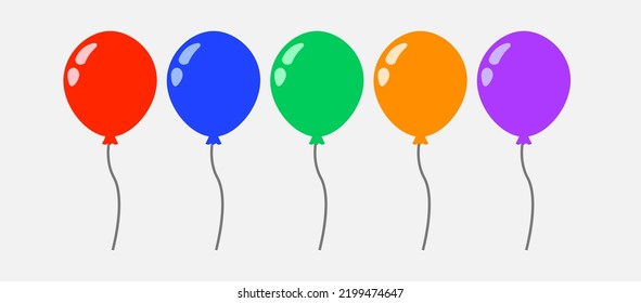 ballon illustration set with five color