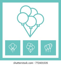 Ballon line vector icons. Party decoration pictogram.