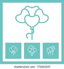 Ballon line vector icons. Party decoration pictogram.