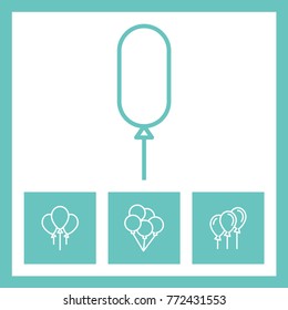 Ballon line vector icons. Party decoration pictogram.