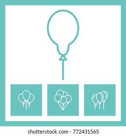 Ballon line vector icons. Party decoration pictogram.