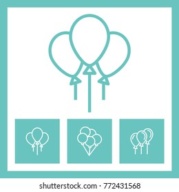 Ballon line vector icons. Party decoration pictogram.