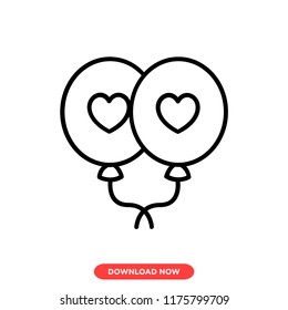 Ballon modern vector style.Salute modern vector style. Valentine icon concept. 