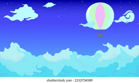 Un balón en el cielo nocturno