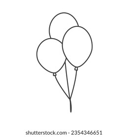 Ballon outline icon. Ballon line art logo. Vector illustration. Isolated on white background.Illustration vector graphic of balloon icon. Concept flat design. Perfect for poster, banner, web, symbol, 