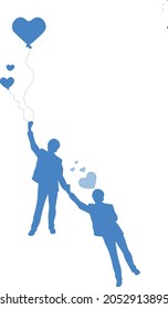 Ballon People LGTBQ- Lovers Balloon Happy Pride Illustration Cheers Friendship Hope Parenthood Future Love Fathers