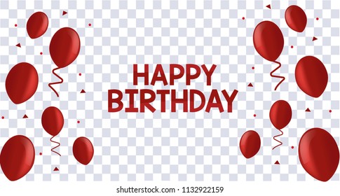 Ballon Red Happy Birthday lettering Party combination Creative Design,  with Blue, Pink color, White Background Vector Art Illustration. - Powered by Shutterstock - Get 15% off with code: PIKWIZARD15