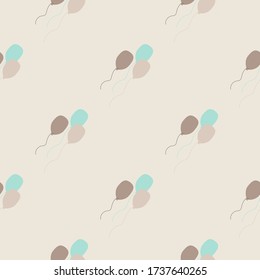 Patrón sin fisuras de balón sobre fondo claro en estilo vintage. Papel de pared sin fin de los globos de aire. Diseño para tela, impresión textil, papel de envoltura, cubierta. Ilustración vectorial moderna