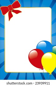 ballon and staple on blue frame
