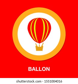 ballon. vector air balloon icon, ballooning adventure fly, travel leisure