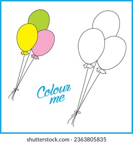 Ballon vector colouring book for kids
