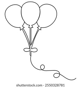 Icono de globo arte de una sola línea, dibujo continuo de una línea de Arte vectorial de contorno aislado