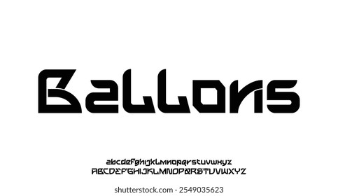 Ballons, fontes abstratas do alfabeto moderno mínimo. Tipografia minimalista urbana digital fashion futura fonte logotipo criativo. ilustração vetorial
