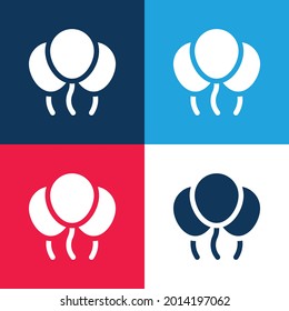 Ballons blue and red four color minimal icon set
