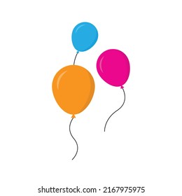 Ballons in cartoon flat style icon design isolated on white background