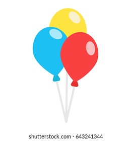 Ballons flat icon, party and holiday, vector graphics, a colorful solid pattern on a white background, eps 10.