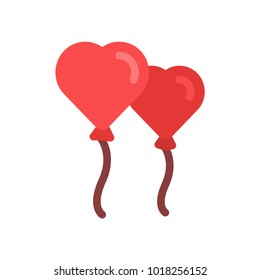 ballons heart flat icon valentine