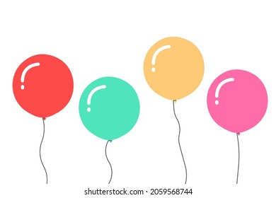 Balones para vacaciones. Ilustración vectorial en diseño plano
