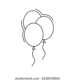Ballons Icon. Bunch of Balloons Flying in the air. happy birthday. Anniversary design. Vector illustration.